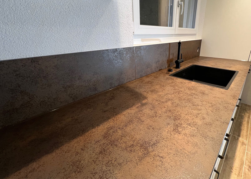 Neolith Keramik Arbeitsplatte Iron Corten Rostoptik