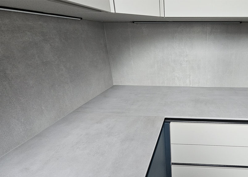Küchenarbeitsplatte Keramik pureto Concreto Novo in grau