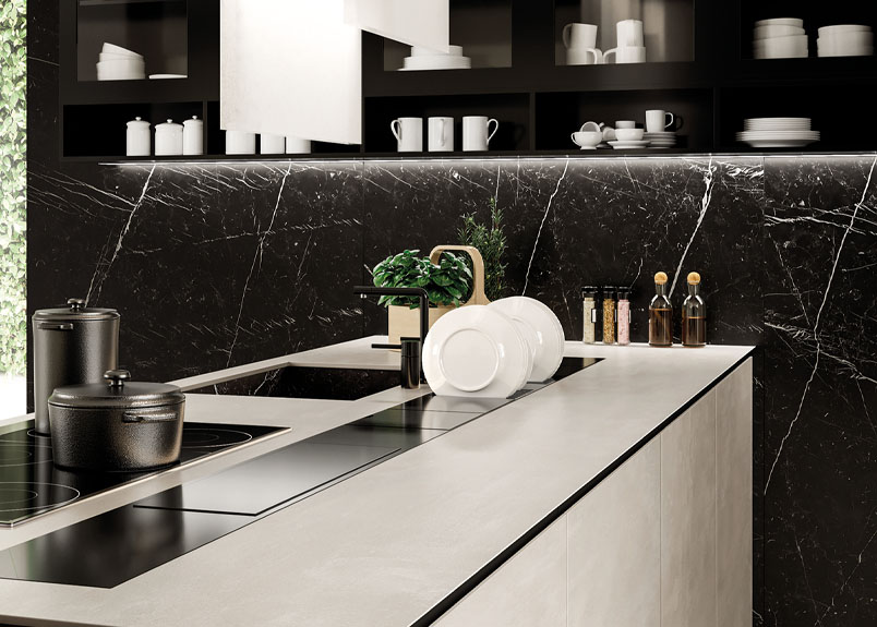 Küchenrückwand aus Keramik pureto Marmo Marquina